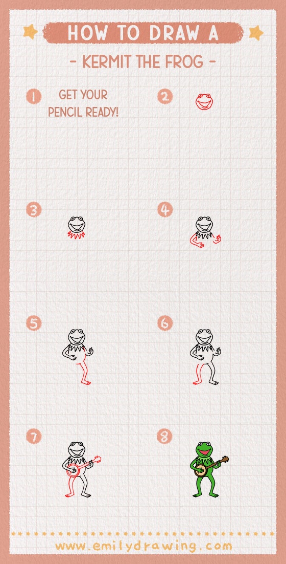 how to draw a kermit the frog pinterest pin